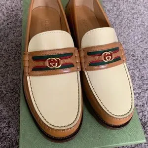 Gucci | Shoes | Men Gucci Interlocking G Twotone Loafers Sz  display picture 2